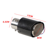 Racing Red Flame Led Exhaust Muffler Tip Carbon Fiber Racing Automobile Car Tail Pipe Light 2.5 Inch Inlet 4 Inch Outlet